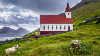 Eglise à Husar sur l'île de Kalsoy aux îles Féroé