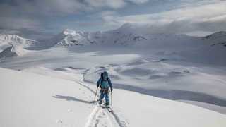 Skieur au Spitzberg