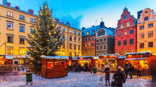 Stockholm en Suède sous la neige