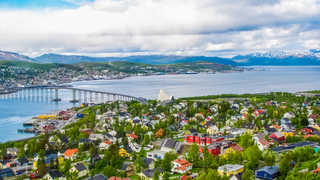 Vue sur la ville de Tromso en Norvège