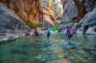 Marche aquatique dans les canyons de Jordanie