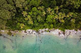 Vue aérienne entre Vert émeraude et Bleu Turquoise - Costa Rica - © XDR jungle, baignade, ocean, caraibes, costa rica