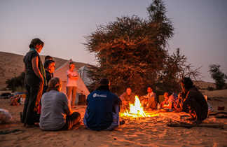 Bivouac autour du feu, Mauritanie