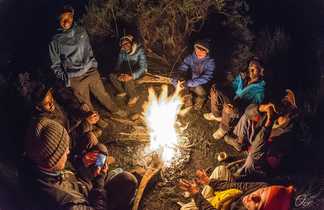 Bivouac et feu de camp au Mont Kenya