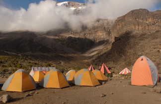 Camp de base de Machame du  Kilimandjaro en Tanzanie