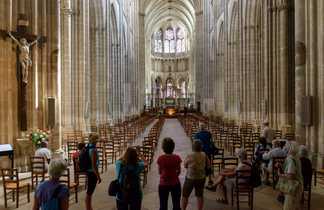 une groupe visitent la cathedrale d'auxerre
