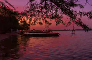 couchée de soleil sur Sine Saloum au Sénégal
