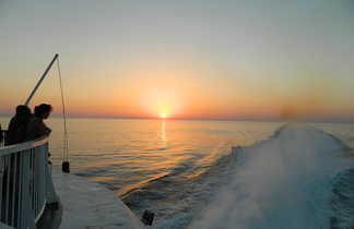 coucher de soleil en ferry