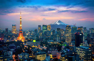 La ville de Tokyo et le Mont Fuji en arrière plan
