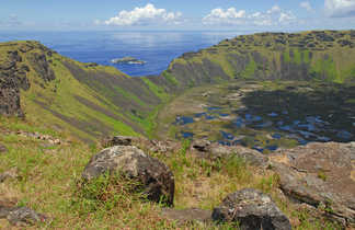 Le cratère d'Orongo à l'Ile de Pâques