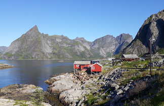 Maisons rouges de Norvège du Nord