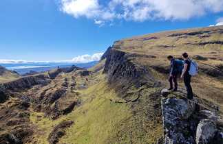 Randonnée dans le massif de Quiraing en Écosse