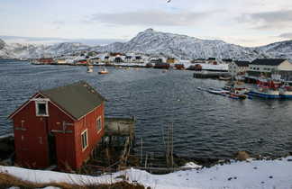 Rorbu dans les Lofoten en hiver