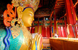 Statue de Bouddha, monastère de Thiksey, Leh