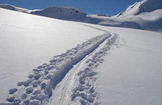 trace de ski de randonnée dans les Ecrins