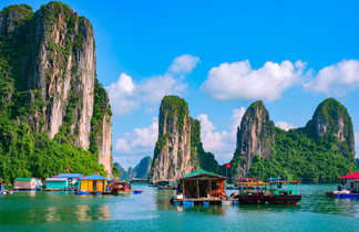 Village flottant au Vietnam