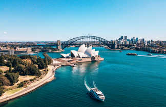 Vue aérienne du paysage de l'Opéra de Sydney