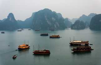 Vue panoramique dans la baie d'Ha Long au Vietnam