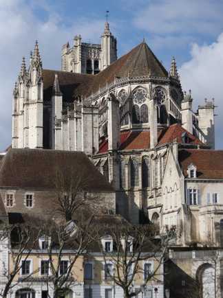 Vue sur la cathédrale d'Auxerre