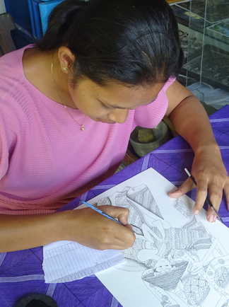Cours de dessin à Ubud en Indonésie