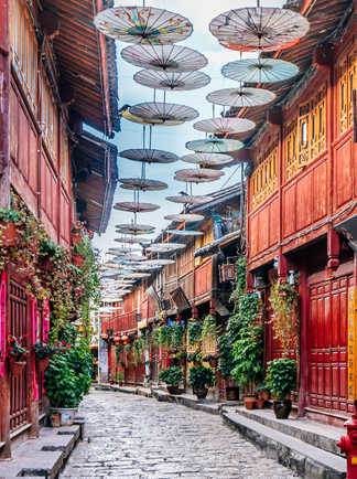 Les vielles rues pavés de Yunnan