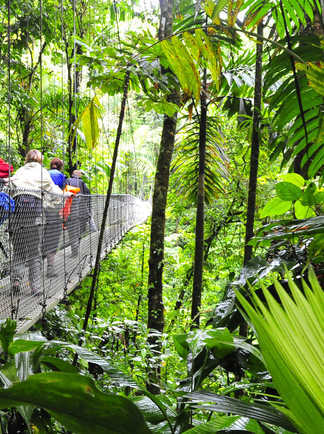 Photo d'un pont suspendu au Costa Rica