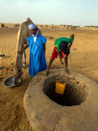 Plein d'eau au puits, Mauritanie