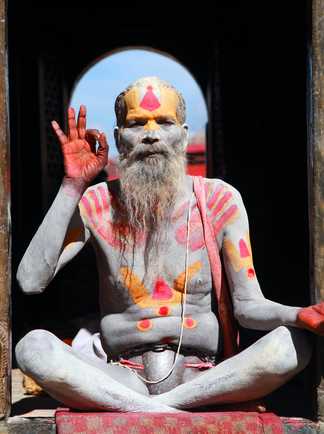 Portrait d'un sadhu en Inde