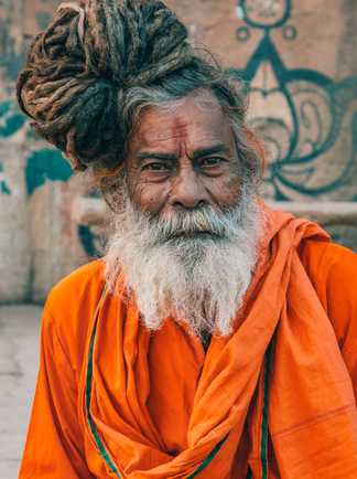 Portrait d'un sadhu en Inde