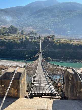 Punakha Suspension Pont au Bhoutan