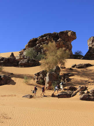 Randonnée dans les dunes de l'Erg Ouarane en Mauritanie