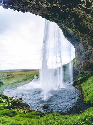 Seljalandsfoss, cascade dont on peut faire le tour, Sud de l'Islande