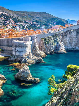 Vue aérienne de la vieille ville de Dubrovnik en Croatie