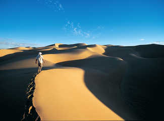 Dunes au coucher, erg Ouarane, Mauritanie