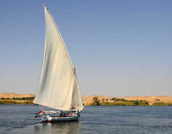 Descente du Nil en felouque en Egypte