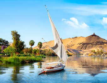 Bateau felouque sur le Nil