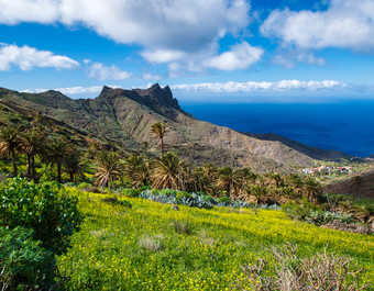Panorama sur une montagne tropicale de l'île de la Gomera