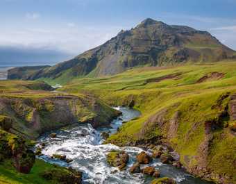 Paysage d'Islande vallée verdoyante