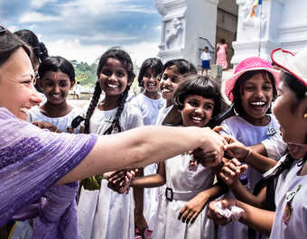Sri Lanka, temple, enfants