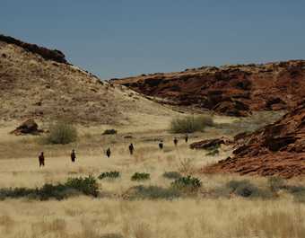 Trek dans les paysages désertique du Damaraland en Namibie