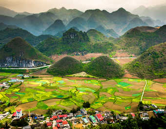 Vue sur la région de Ha Giang au Vietnam