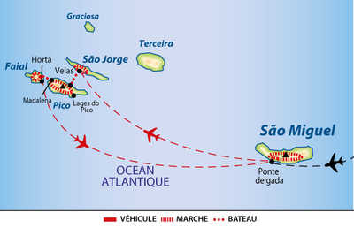 Carte circuit BACO15 aux Açores