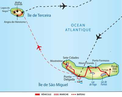 Carte circuit BACOP aux Açores