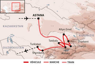 Carte circuit découverte du Kazakhstan
