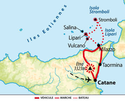 Carte circuit des îles éoliennes