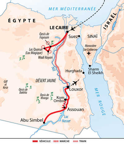 Carte circuit panoramas pharaoniques