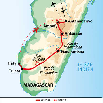 Carte circuit QMADEC dans le sud de Madagascar