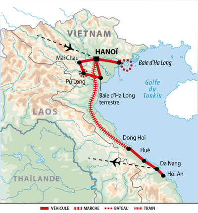 Carte circuit Vietnam Atalante