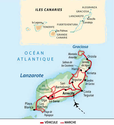Carte de circuit à Lanzarote aux Canaries
