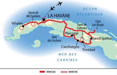 Carte de l'essentiel de Cuba en rando